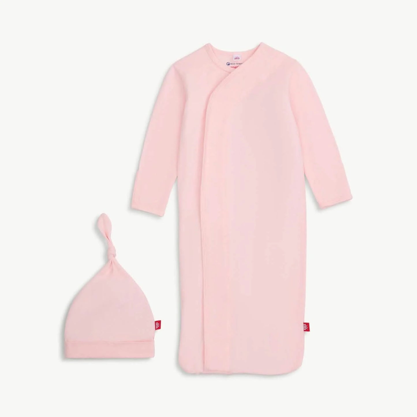 Pink Dogwood  Modal Magnetic Cozy Sleeper Gown + Hat Set