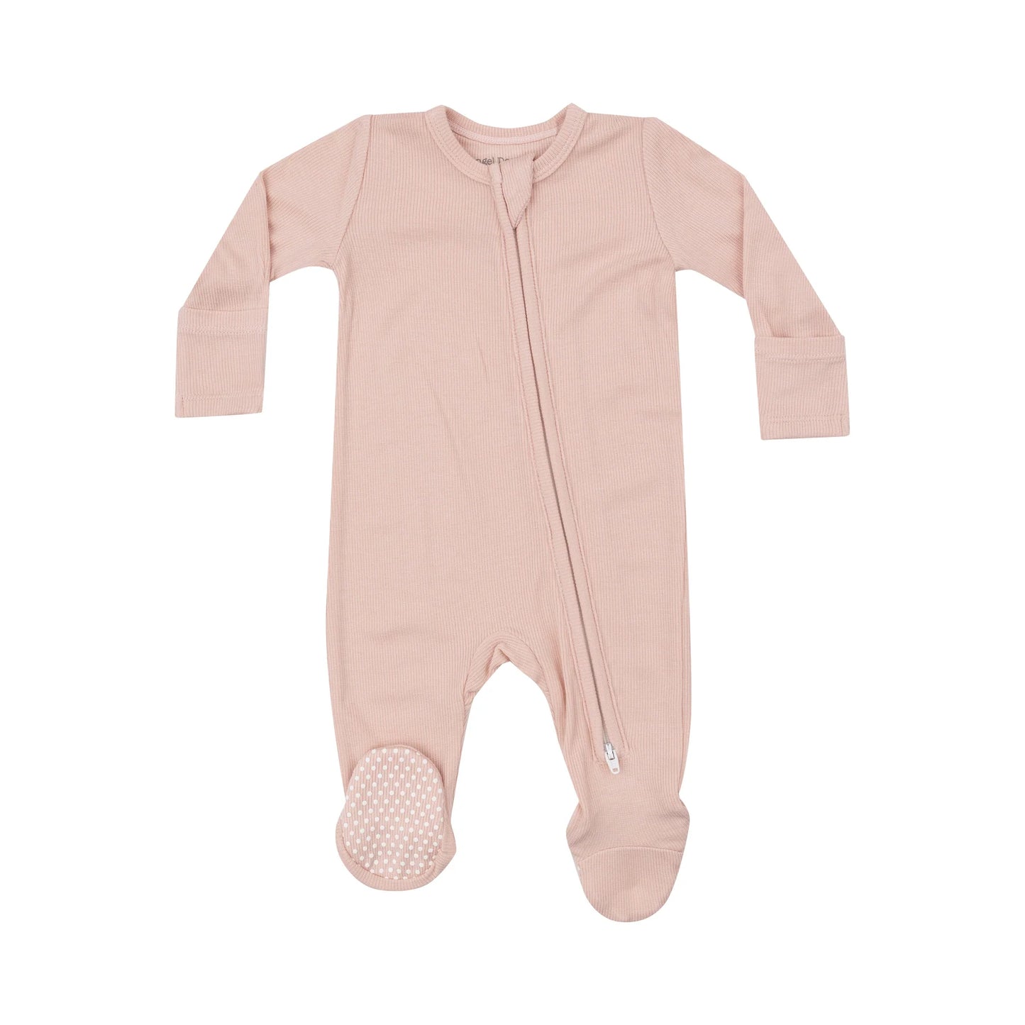 Ribbed Blush 2 Way Zipper Footie