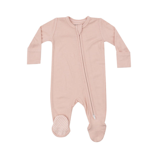 Ribbed Blush 2 Way Zipper Footie