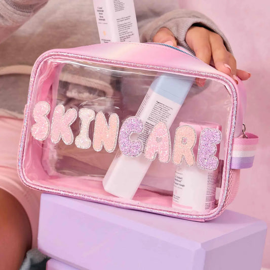 'skincare' Clear Pouch