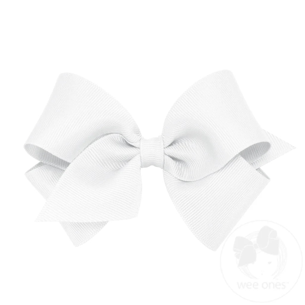 Small Classic Grosgrain Bow - White