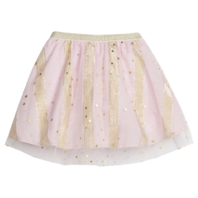 Tulle Circle Skirt Pink Metallic Stripe/Stars