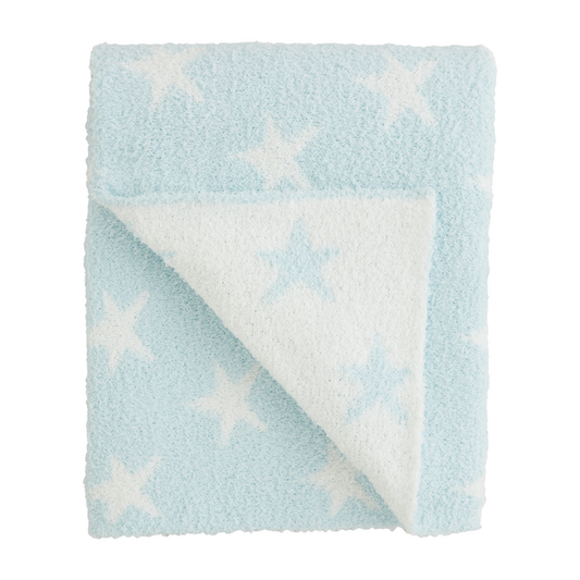 Star Blue Chenille Blanket