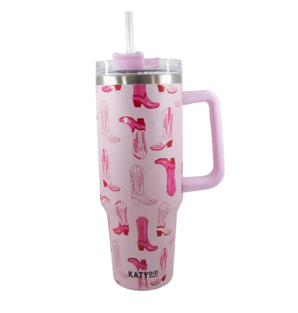 Light Pink Western Boots Number Cup w/ Handle