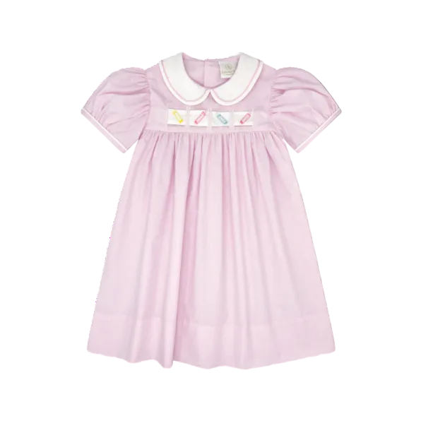 Ruth Ribbon Dress, Baby Pink Mini Gingham