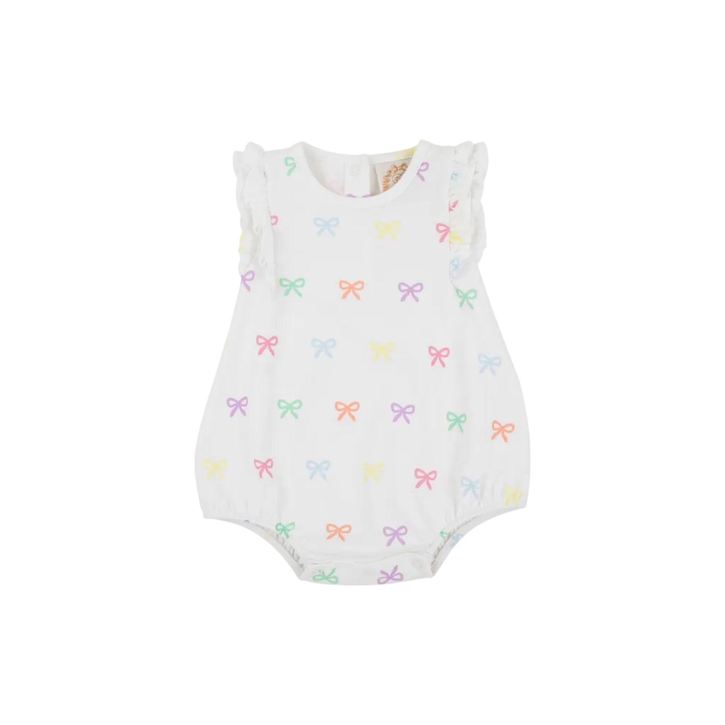Ruehling Ruffle Bubble- Pima, Bitty Bows (Worth Ave White)