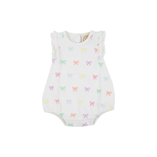 Ruehling Ruffle Bubble- Pima, Bitty Bows (Worth Ave White)