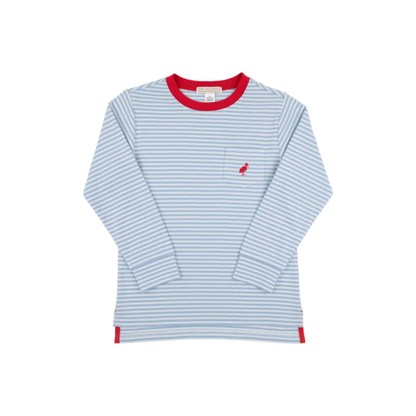 Long Sleeve Carter Crewneck, Barrington Blue Stripe/Richmond Red