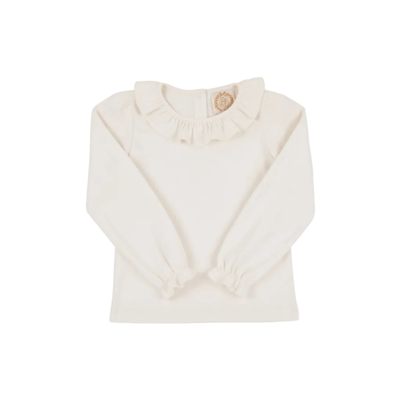 Long Sleeve Ramona Ruffle Shirt, Palmetto Pearl