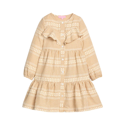 Western Dress- Geneva Gingham Khaki