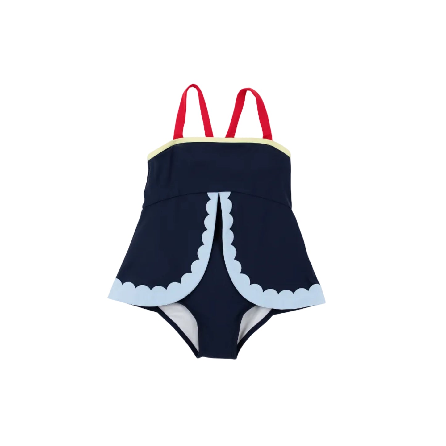 Stratford Scallop Swimsuit, Nantucket Navy/Richmond Red/Beale St Blue