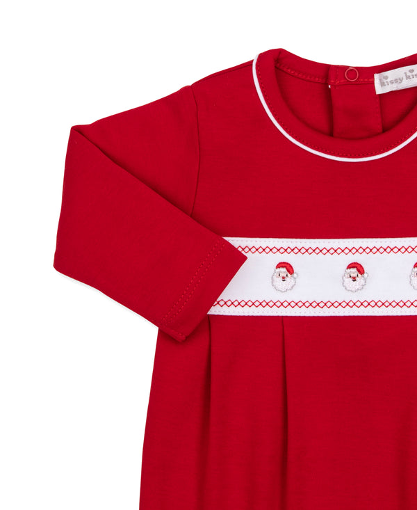 Boys Classic Treasure Footie- Red Santa