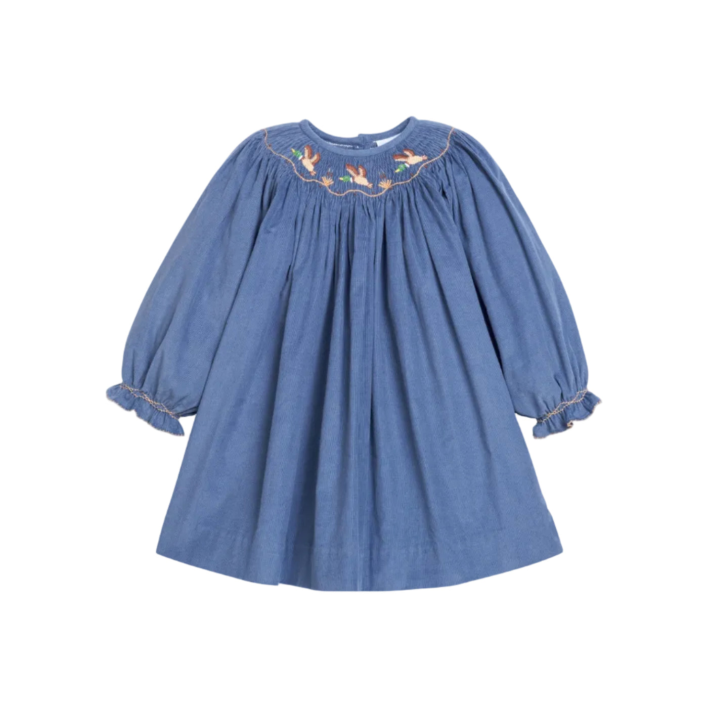 Smocked Bishop Dress- Flying Mallard