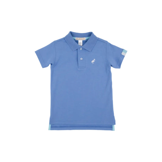 Prim and Proper Polo SS- Pima, Barbados Blue/Worth Ave White