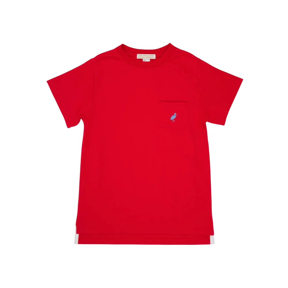 Carter Crewneck- Pocket, Richmond Red/ Park City Periwinkle