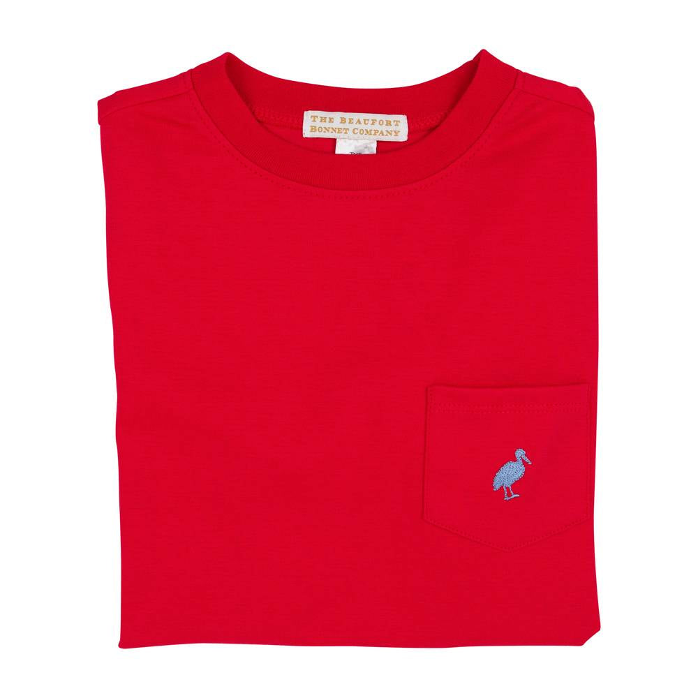Carter Crewneck- Pocket, Richmond Red/ Park City Periwinkle