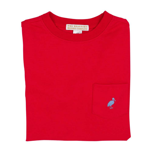 Carter Crewneck- Pocket, Richmond Red/ Park City Periwinkle