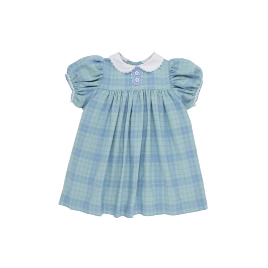 Mary Dal Dress- Woven Yarn-Audubon Park Plaid/Sarasota Sky