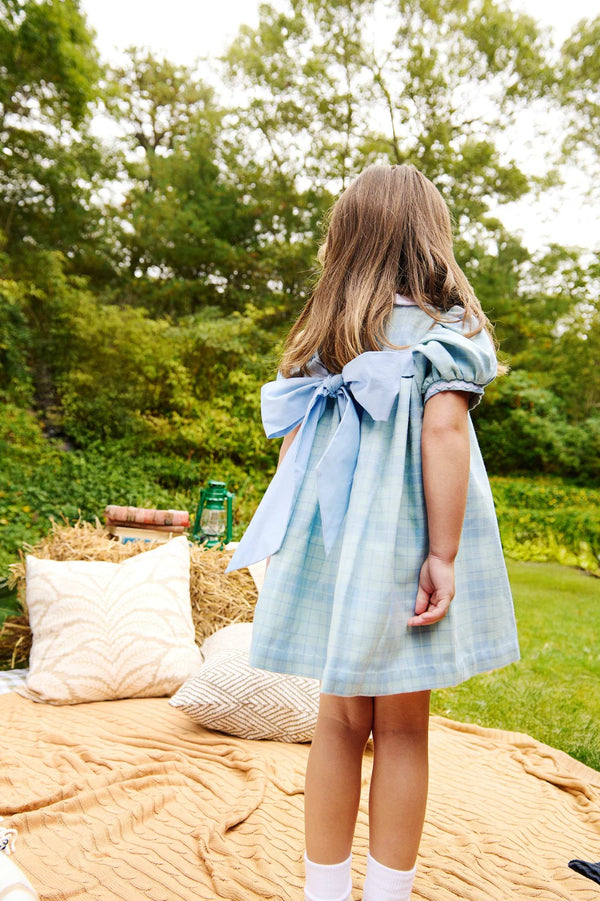 Mary Dal Dress- Woven Yarn-Audubon Park Plaid/Sarasota Sky
