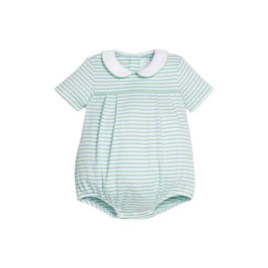 Pleated Peter Pan Bubble- Greenview Stripe