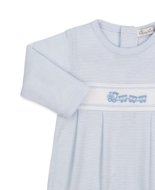 Classic Treasures Footie, Light Blue Stripe
