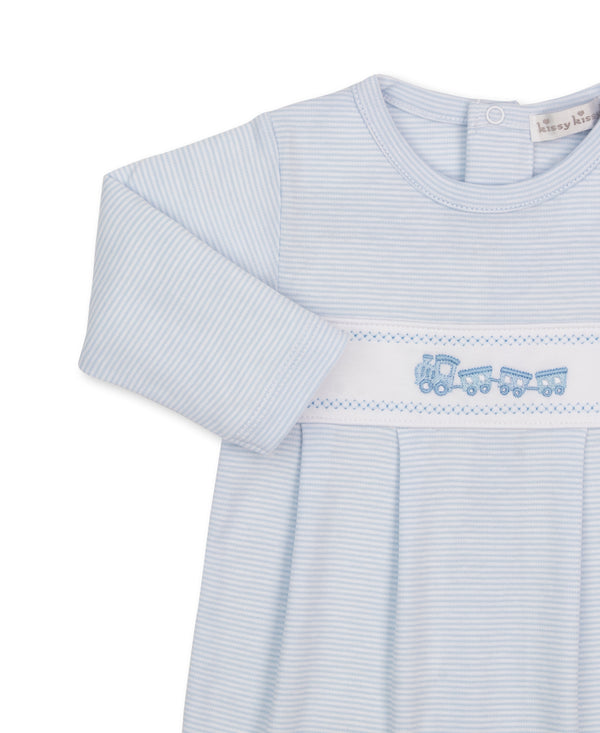 Classic Treasures Footie, Light Blue Stripe