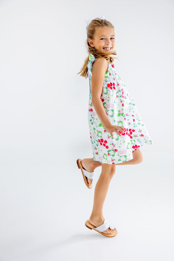 Lainey's Little Dress- Broadcloth- Berry Sweet/Belhaven Blue