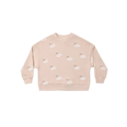 Boxy Pullover- Swans
