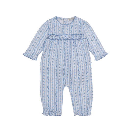Watercolor Floral Playsuit- Blue