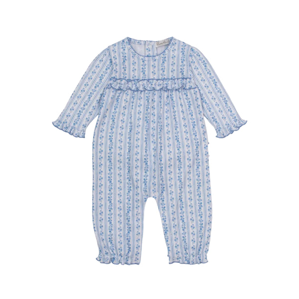 Watercolor Floral Playsuit- Blue