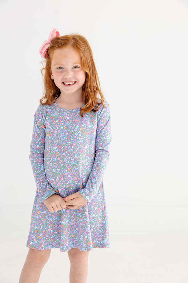 Long Sleeve Polly Play Dress, Mountain Brook Mini Floral (Parrot Cay Coral)
