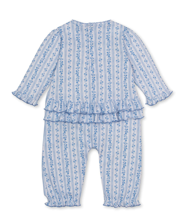 Watercolor Floral Playsuit- Blue