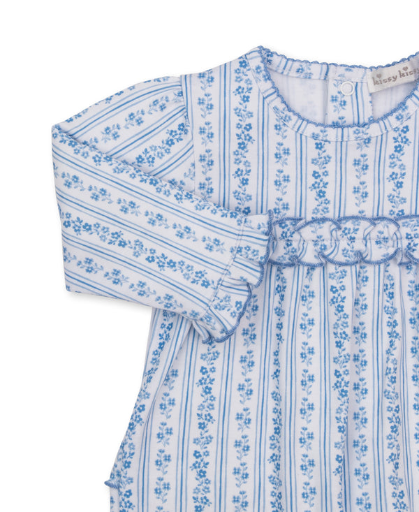 Watercolor Floral Playsuit- Blue