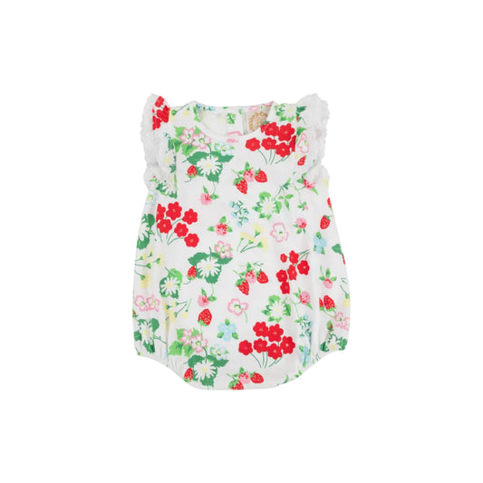 Rueling Ruffle Bubble- Pima- Berry Sweet/Worth Ave White