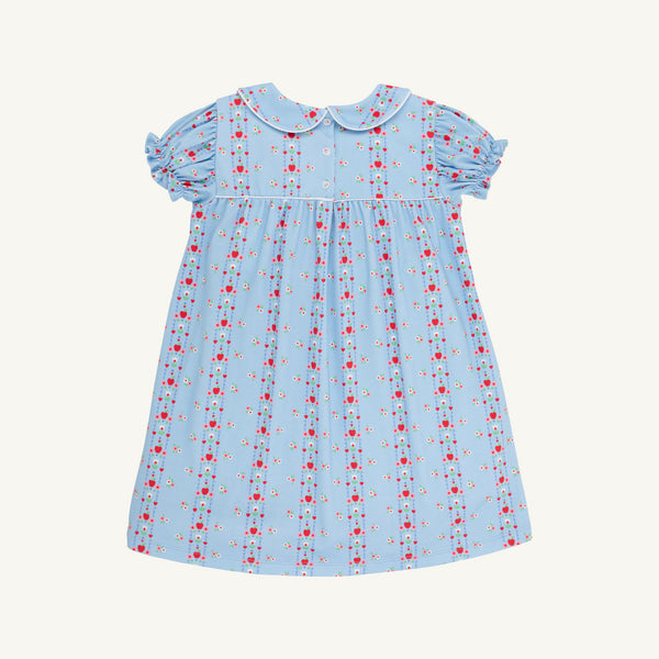 Holly Day Dress- Normal Weight Pima, First Day Flowers/Worth Ave White/Richmond Red