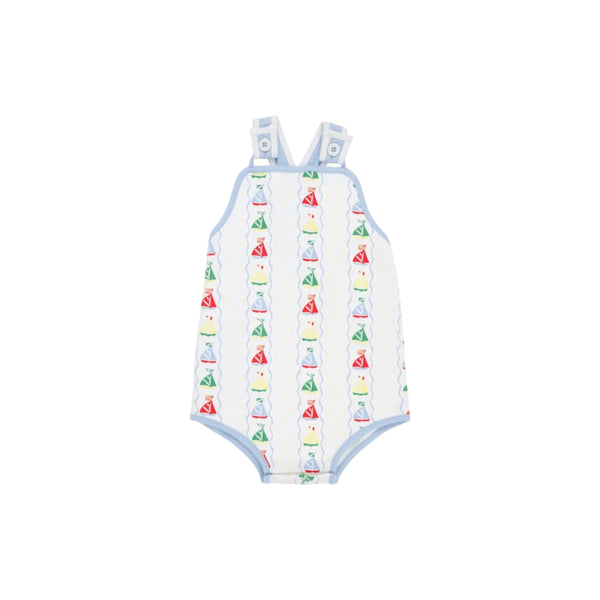 Skipper Sunsuit-Pima, Set Sail/Beale Street Blue/Worth Ave White