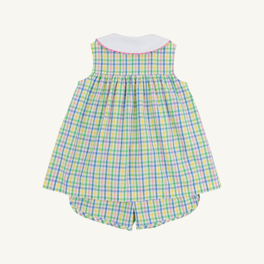 Sleeveless Tabitha's Teacher's Pet Set- Knickers, Primland Plaid/Worth Ave White