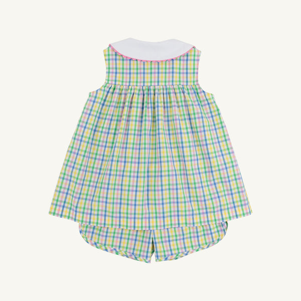 Sleeveless Tabitha's Teacher's Pet Set- Knickers, Primland Plaid/Worth Ave White