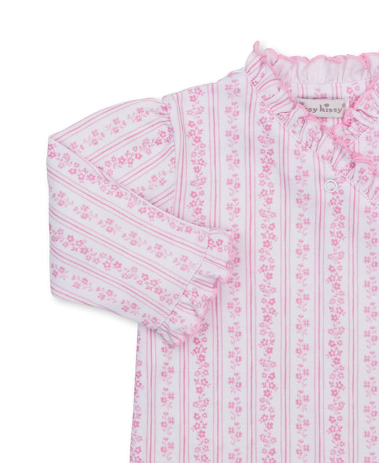 Watercolor Floral Footie, Pink