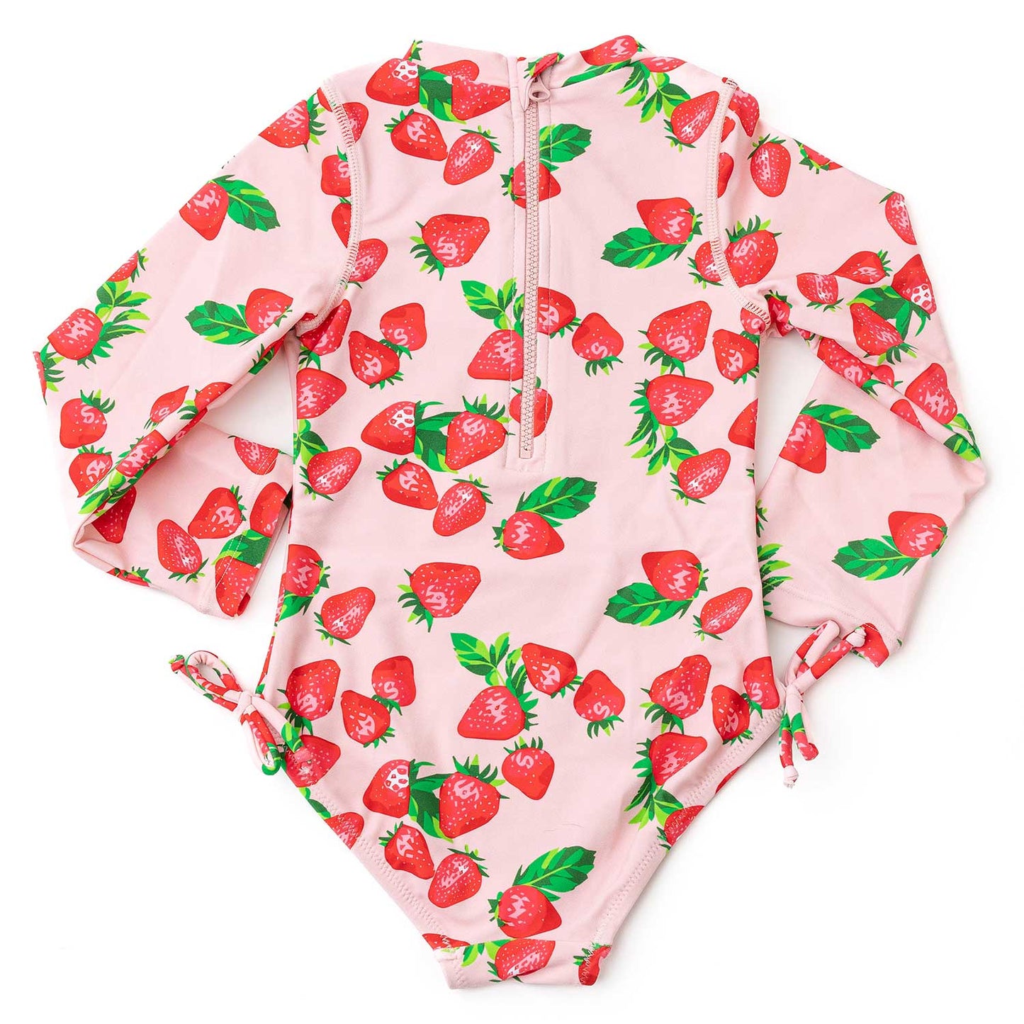 Strawberry Bliss Girls Long Sleeve One Piece Swimsuit