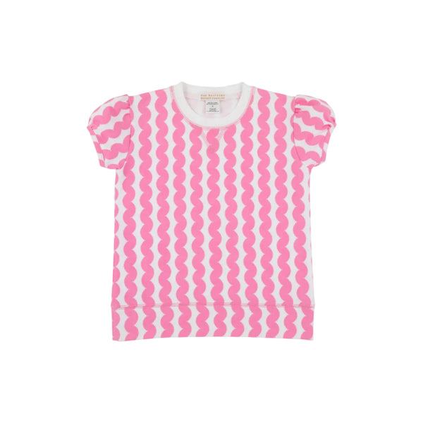 Cassidy Comfy Crewneck- Short Puff Sleeve, Tribeca Trims/Worth Ave. White