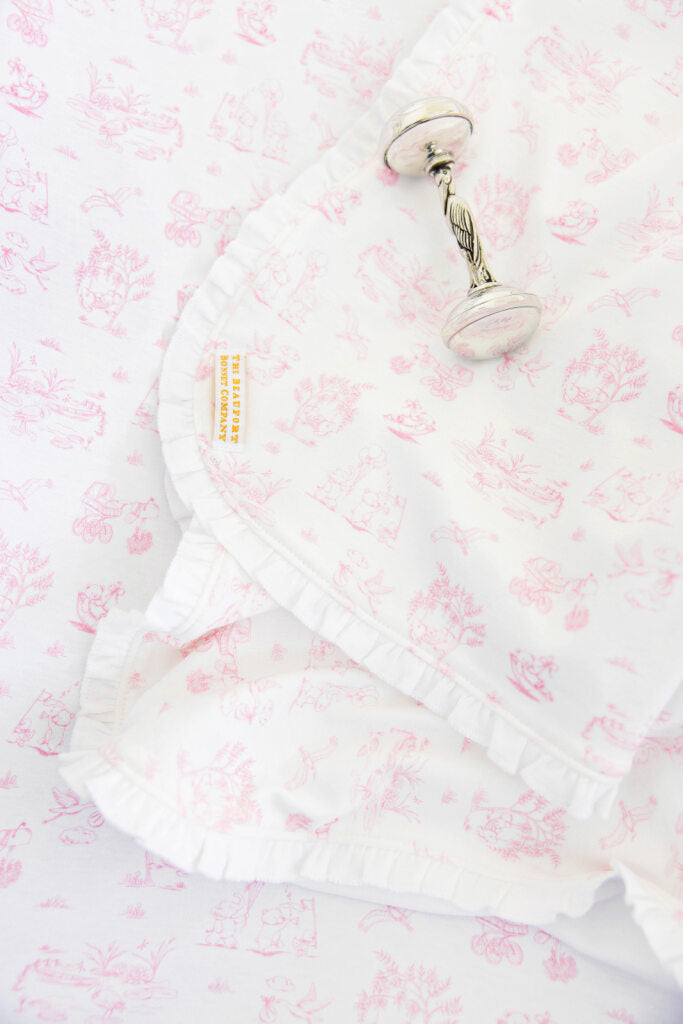 Baby Buggy Blanket, Sir Propers Sweet Arrival (Hamptons Hot Pink)
