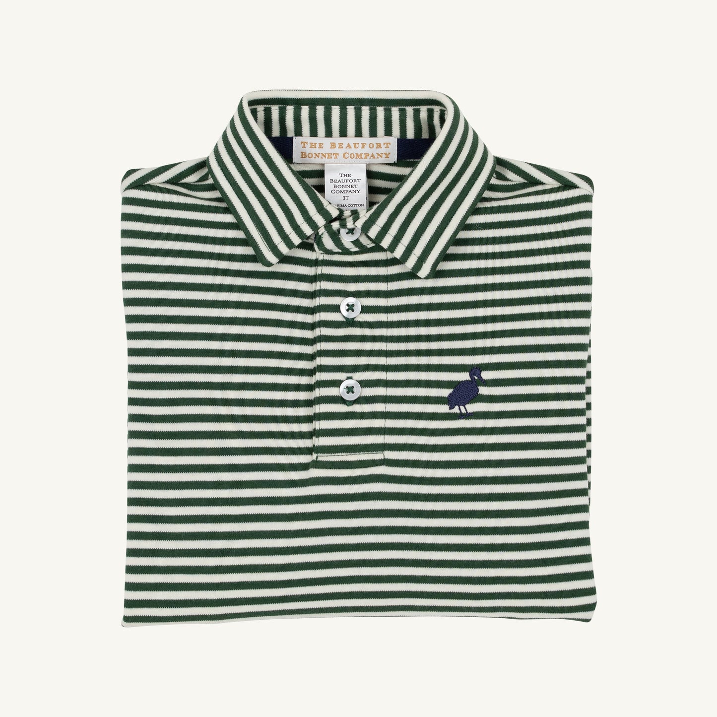 Prim And Proper Polo LS, Pima, Grier Green Palmetto Pearl Stripe/Nantucket Navy