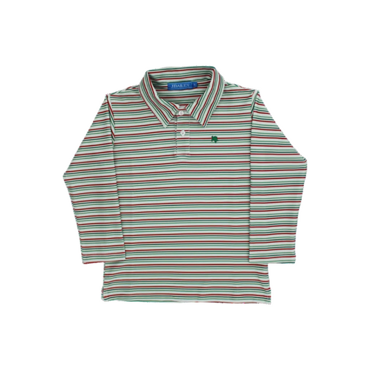 L/S Striped Performance Polo/Holly