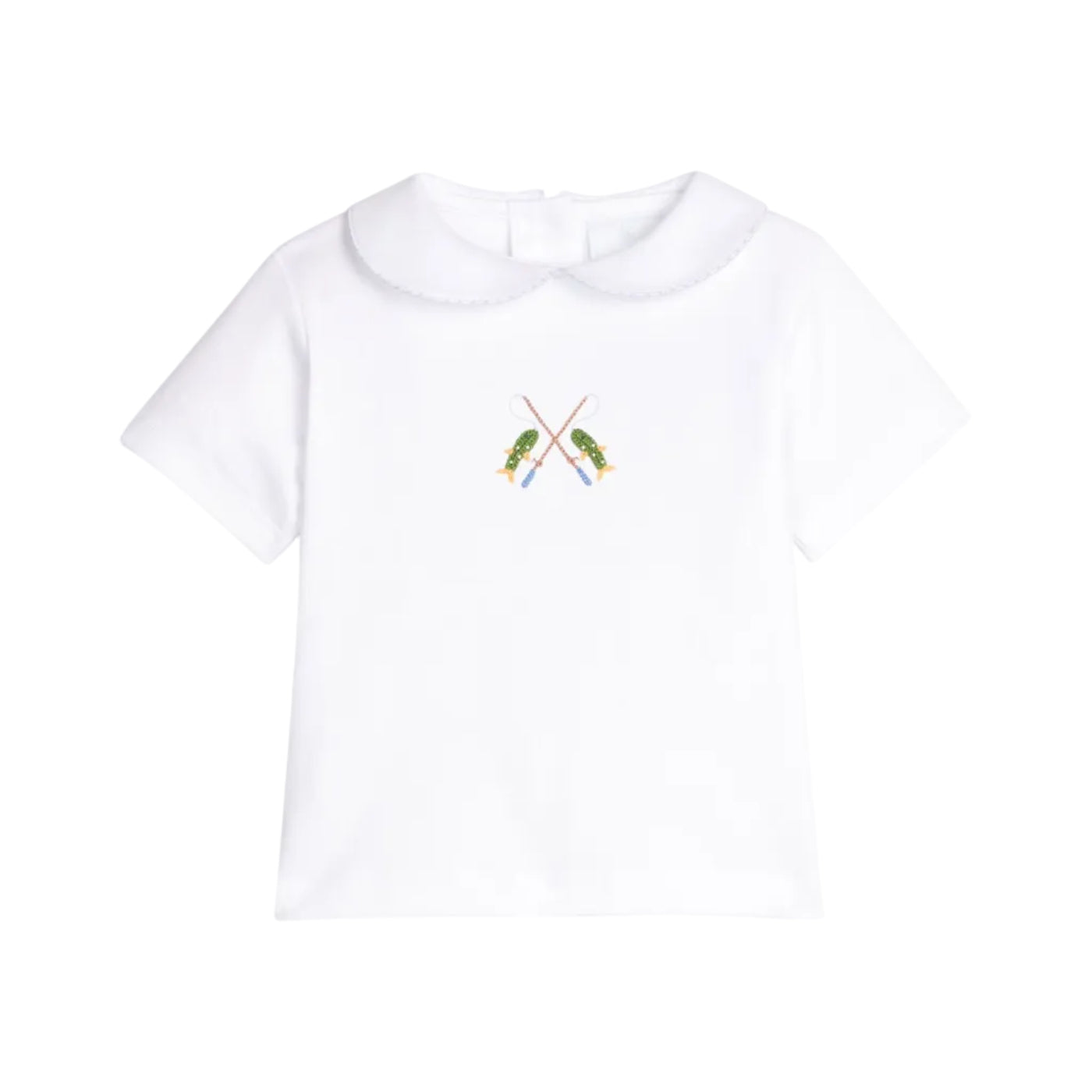 Boy's Crochet Peter Pan Shirt- Fishing Rod