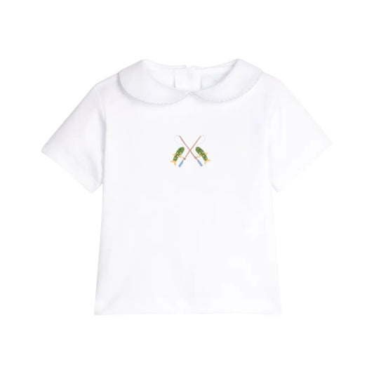Boy's Crochet Peter Pan Shirt- Fishing Rod