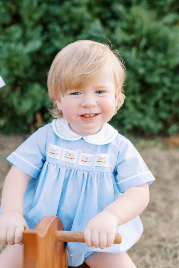Noah Ribbon Bubble- River Royal Mini gingham