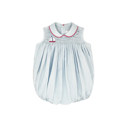 Beckett Bubble- Brentwood Blue Pique, Sailboat