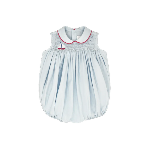 Beckett Bubble- Brentwood Blue Pique, Sailboat