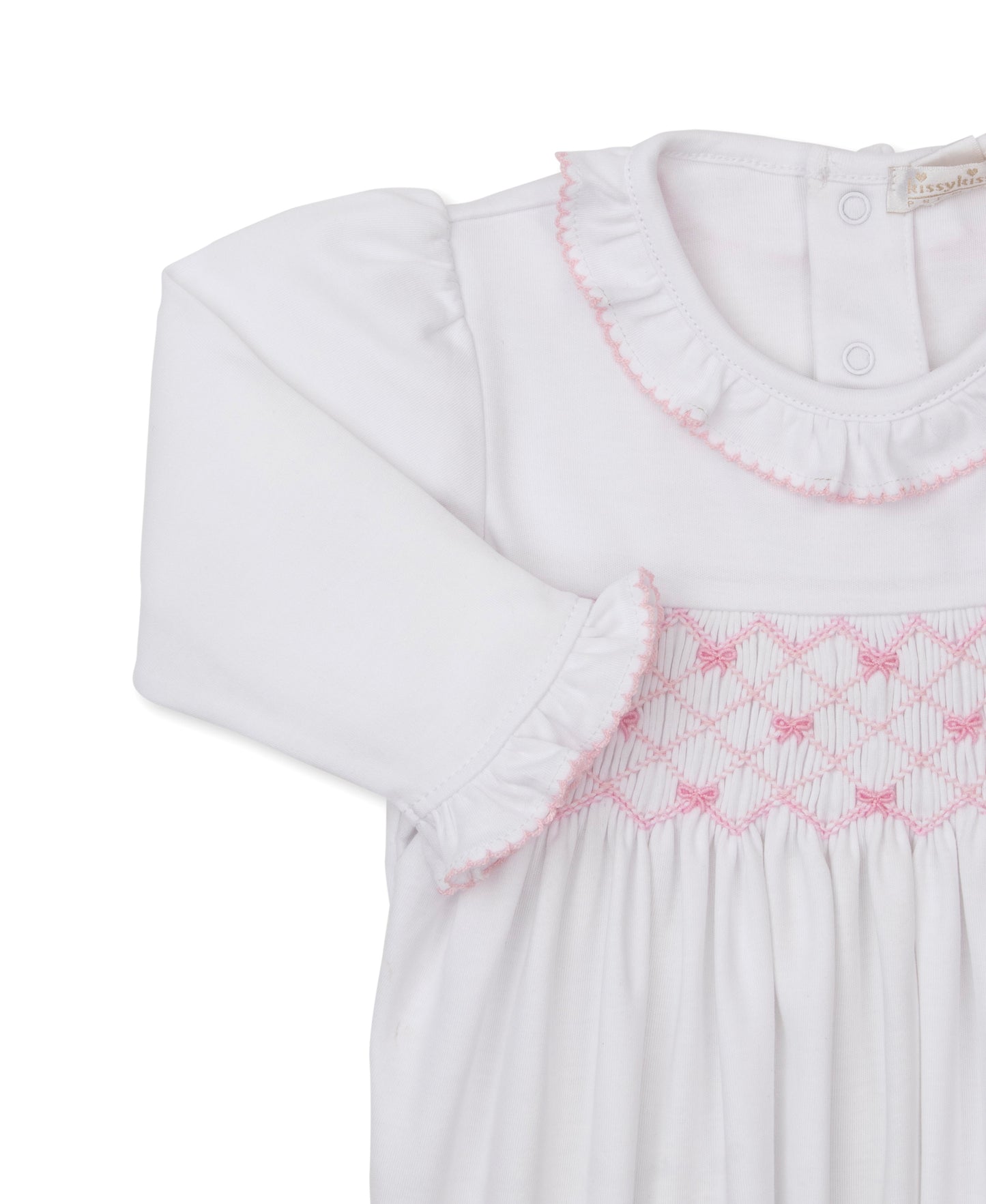 Sack with Hand Smock- White/Pink